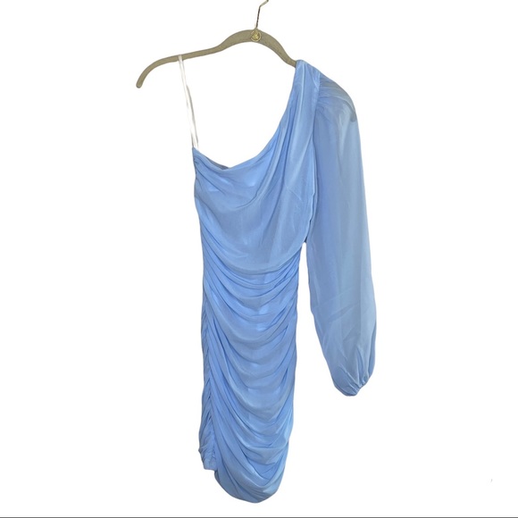 HELLO MOLLY PARTY IT UP ONE SLEEVE DRESS BLUE - Picture 3 of 8